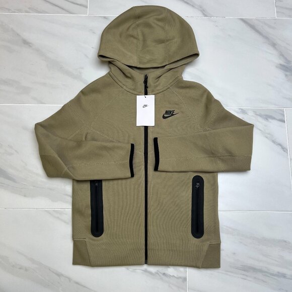 Nike Kids Sportswear Tech Fleece 'Neutral Olive' Full-Zip Hoodie FD3285-276